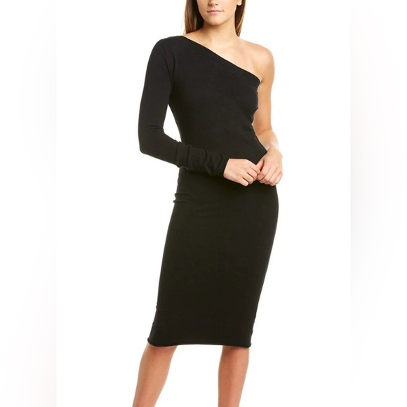 n:Philanthropy one-shoulder silk blend black sweater dress - Picture 1 of 9